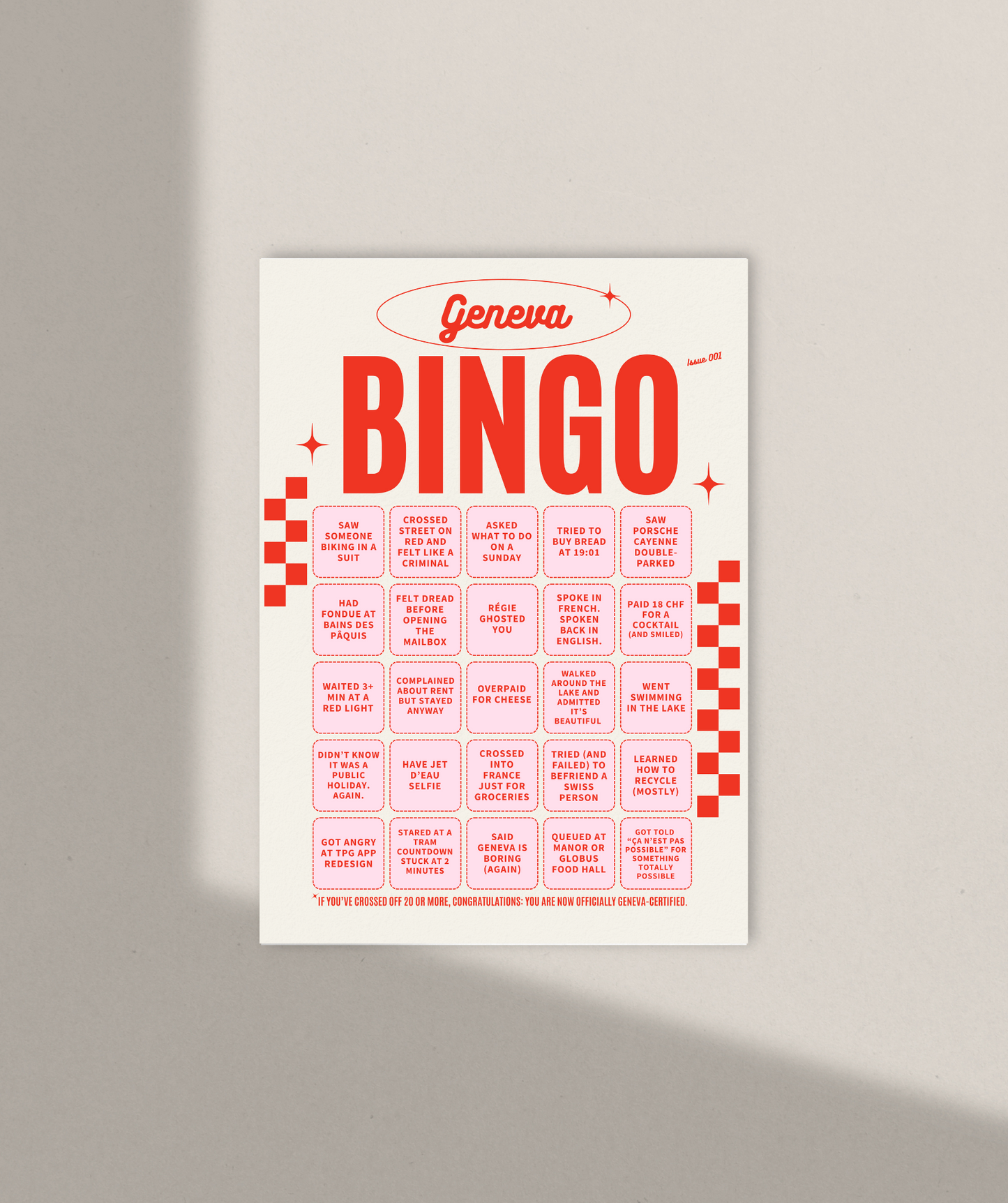 How Geneva Are You? Bingo