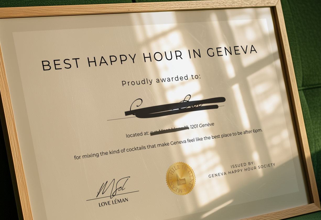 Best Happy Hour in Geneva - Custom Award