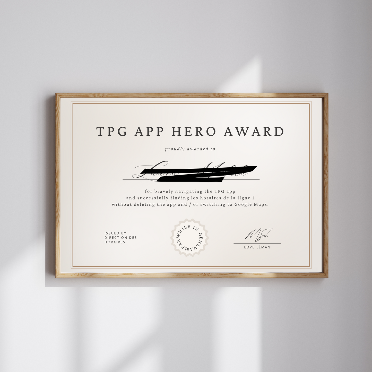 TPG App Hero Award - Personalised