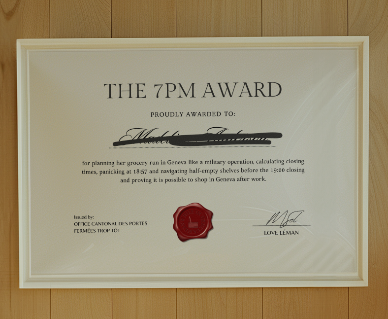 Geneva 7pm Shopping Award - Personalised