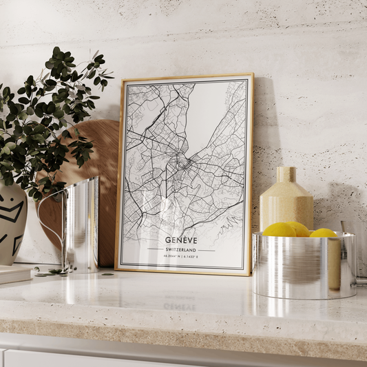 Geneva City Map Wall Art