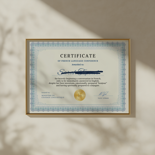 French Language Confidence Award - Personalised