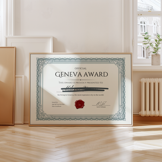 Living in the Most Expensive City in the World - Custom Award